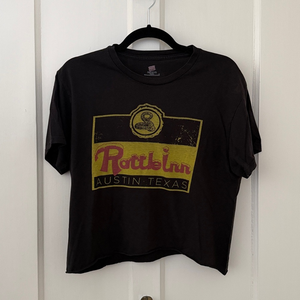 Vintage Black Rattlin Austin Texas T-Shirt Crop Top